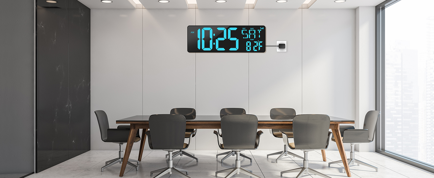 digital wall clock with temperature