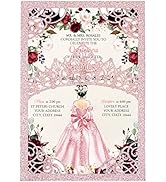 DreamBuilt 5x7.2 inch 50PCS Blank Rose Gold Glitter Quinceanera Invitations Kit, Laser Cut Hollow...