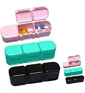 6 Pieces Pill Organizer, 3 Timer Daily Moisture Proof Pill Box Pocket Purse Portable Travel Vitam...