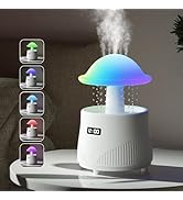 AVEKI Mushroom Humidifiers for Bedroom with Bluetooth Speaker, 600ml Cute Rain Cloud Humidifier w...