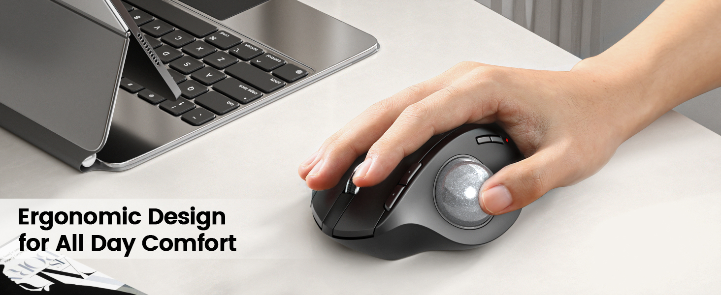 EM01 NL Ergonomic Trackball Mouse