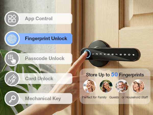 finger print door knobs for bedroom