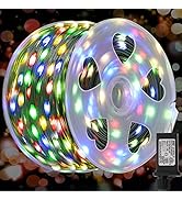 WATERGLIDE Extra Long 328 FT Fairy String Lights, 1000 LED Outdoor Christmas Lights, Green PVC Co...