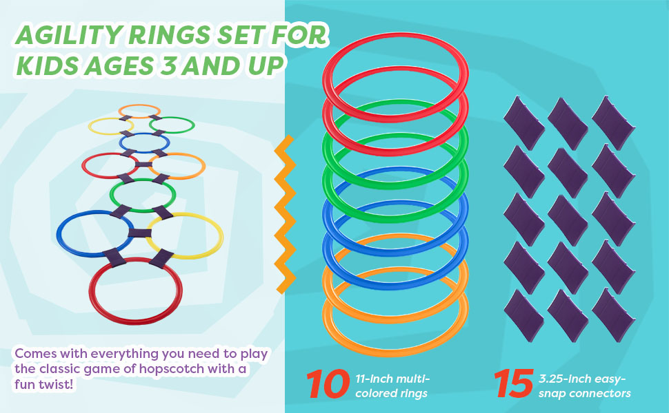 Image of a Complete Hopscotch Ring Game Set