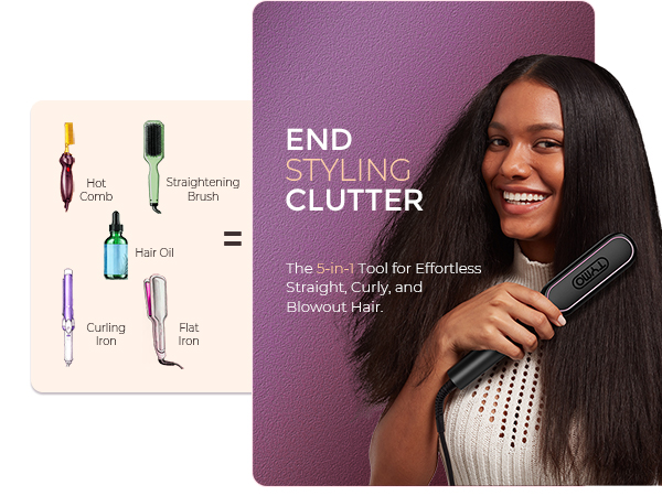 TYMO Flat Iron Hair Straightener Brush