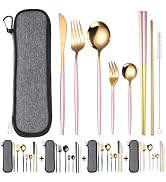 AARAINBOW 32 Pieces Stainless Steel Flatware Cutlery Set for 4, Spoons and Forks 4 Set Stainless ...