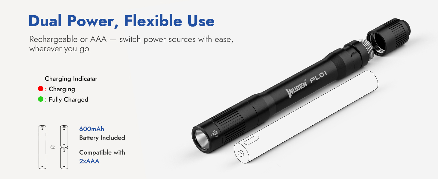 pen flashlight rechargeable
