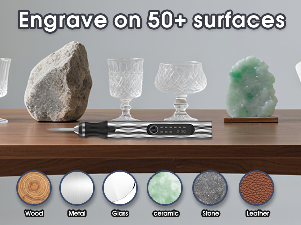 Engrave on 50+ surfaces
