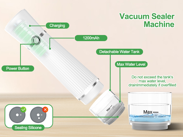 Vacuum Sealer for Food Food Saver Vacuum Sealer Machine Compact Handheld Vacuum Sealer