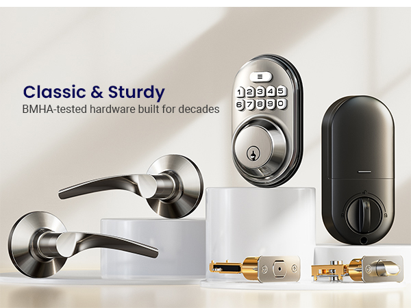 keyless entry door lock with handle 