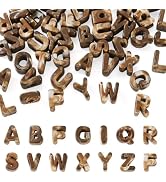 FASHEWELRY 50Pcs Chunky Large Letter Beads for Paracord Keychains Making | Coffee Large Hole Bubb...