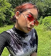 FEISEDY Vintage Rimless Sunglasses Rectangle Frameless Candy Color Glasses Women Men B2642