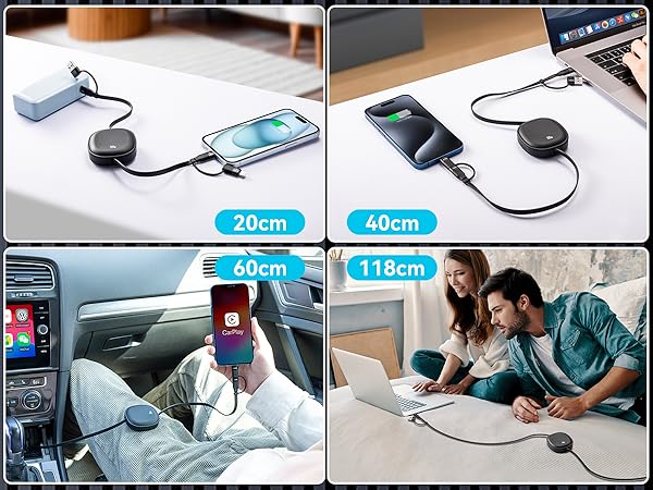 retractable travel charger for all car