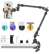 JEBUTU 22" Magic Arm w Clamp, Overhead Phone Mount, Desk Camera Mount w Articulating Friction Boo...