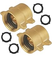 2 Pack Garden Hose Female to Female Hose Adapter with Dual Swivel, Solid Brass, 3/4" GHT Hose Con...