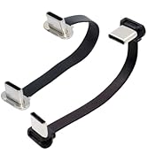 chenyang 2 Pack 2.76Inch USB C Short Flat Cable,USB 2.0 Type C Dual 90 Degree Angled PD 65W Fast ...