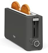 Martha Stewart 2 Slice Long Slot Toaster, Extra Wide for Sourdough &amp; Bagels, 10 Setting Shade Con...