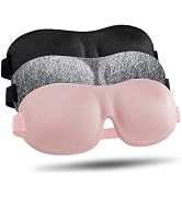 LKY DIGITAL Sleep Mask for Side Sleeper 3 Pack, Blackout 3D Eye Mask for Sleeping, Night Blindfol...