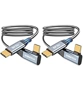 ZeroneTeck 8K/4K USB C to USB C Monitor Cable Right Angle, 40Gbps High Speed USB C Data Transfer ...