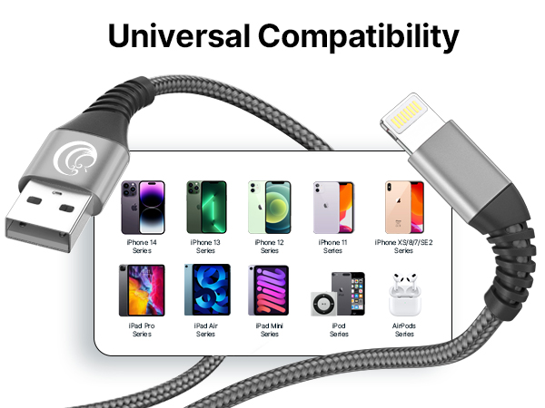 Lightning Cable Fast Charging Nylon Braided USB Cable iPhone Charger Cord