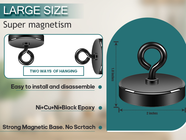 Neosmuk Black Fishing Magnet 2inches can save your space