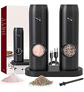 Electric Salt and Pepper Grinder Set of 2,automatic pepper mill,USB rechargeable,Adjustable Coars...