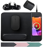 VIVIYA 15W Wireless Charging Mouse Pad with Detachable Wrist Support and 20W Power Adapter, Fast ...