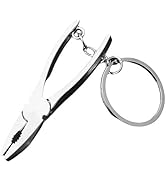 Gryshanyun Silver Mini Pliers Keychain Tool, Multitool Keyring Pendant, Tool Keychains Gift for M...
