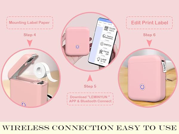 Label Maker Machine with Tape Bluetooth Label Printer, Portable Thermal Printer,Sticker Maker