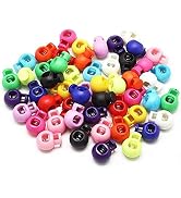 Hysagtek Plastic Cord Locks for Drawstrings Shoelaces, 100 Pcs Adjustable Round Cord Stops for Pa...