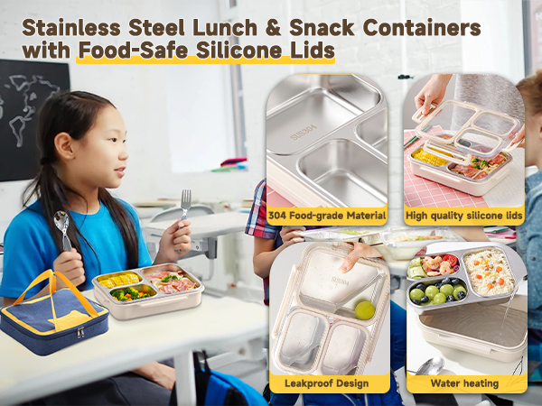 stainless steel bento lunch box set
