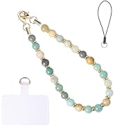 Handmade Beaded Charm Cell Phone Camera Lanyard, Wrist Strap with Natural Gemstone Beads,Phone Ch...