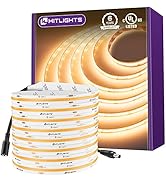 HitLights COB LED Strip Lights Warm White,16.4ft Premium High Density Tape Light 2700K, 24V DC, 2...