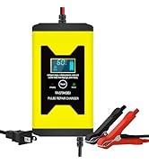 FASTAGEI 6-Amp Battery Charger, 12V 6A Lead Acid Portable Car Battery Charger 4-Stage Trickle Cha...