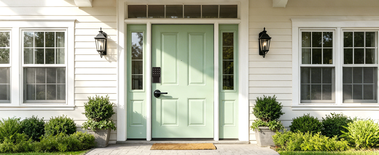 The light green door
