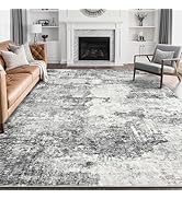 DMOYEST Living Room Area Rugs - 9x12 Abstract Large Soft Indoor Washable Rug Neutral Modern Low P...