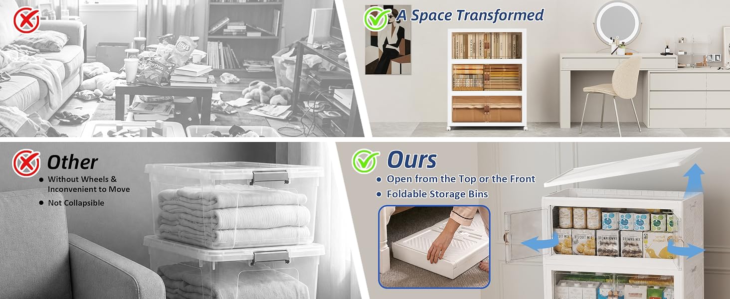 collapsible storage bins