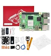 Yahboom for Raspberry Pi 5 16GB Kit with AI Voice Module, 27W 5.1V5A USB-C Power Supply,IMX219 Ca...
