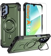 Magnetic Case for Samsung Galaxy A16 5G with Camera Ring Kickstand | Screen Protector | Military-...