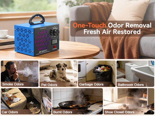 120,000mg/h Ozone Generator Machine with Temp/Humidity Display
