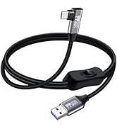 YINGAYOU 90 Degree USB C Cable Switch USB 3.2 Type C Cable Fast Charging 60W 3A High Speed Data T...