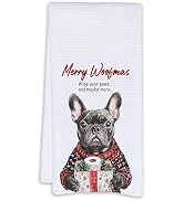Cabana Bro Christmas French Bulldog Hand Towels for Bathroom, Christmas Funny French Bulldog Gift...