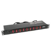 Tecmojo 9-Outlet Rack Mount Overloading Protection Circuit Breaker PDU Power Strip with Individua...