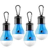 FLY2SKY Tent Lamp Portable LED Tent Lights Blue 4 Packs Hook Hurricane Emergency Lights LED Campi...