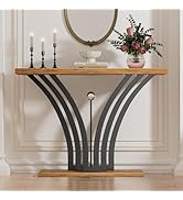 MJOMKN 42.5 Inch Entryway Table, Industrial Console Tables Behind The Couch Sofa, Narrow Wood Acc...