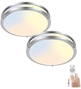 2-Pack Flush Mount LED Ceiling Light Fixture with Remote: 13Inch 36W Dimmable Modern LED Ceiling ...