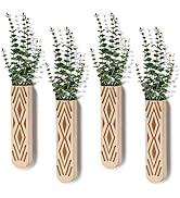 Modern Boho Wood Wall Planter Hanging Vase Wall Planter-Simple Wall Decor for Bedroom,Living Room...