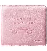 MOSISO Car Registration and Insurance Holder, PU Leather Automobile License Registration Holder V...