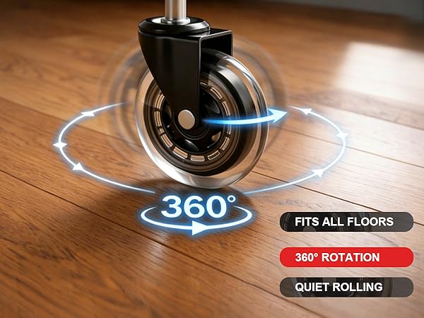office chair wheels, all-floor casters, 360° swivel, quiet rolling