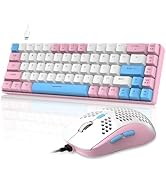 LexonElec 60% RGB Gaming Keyboard and Mouse Combo,Wired Mechanical Keyboard,68 Keys TKL Compact M...